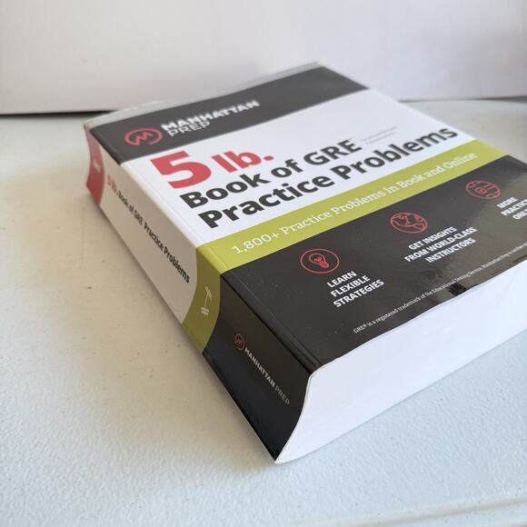 5 Lb. Book of GRE‎ Practice Problems by Manhattan Prep 3rd Edition VG T76 - Picture 2 of 5